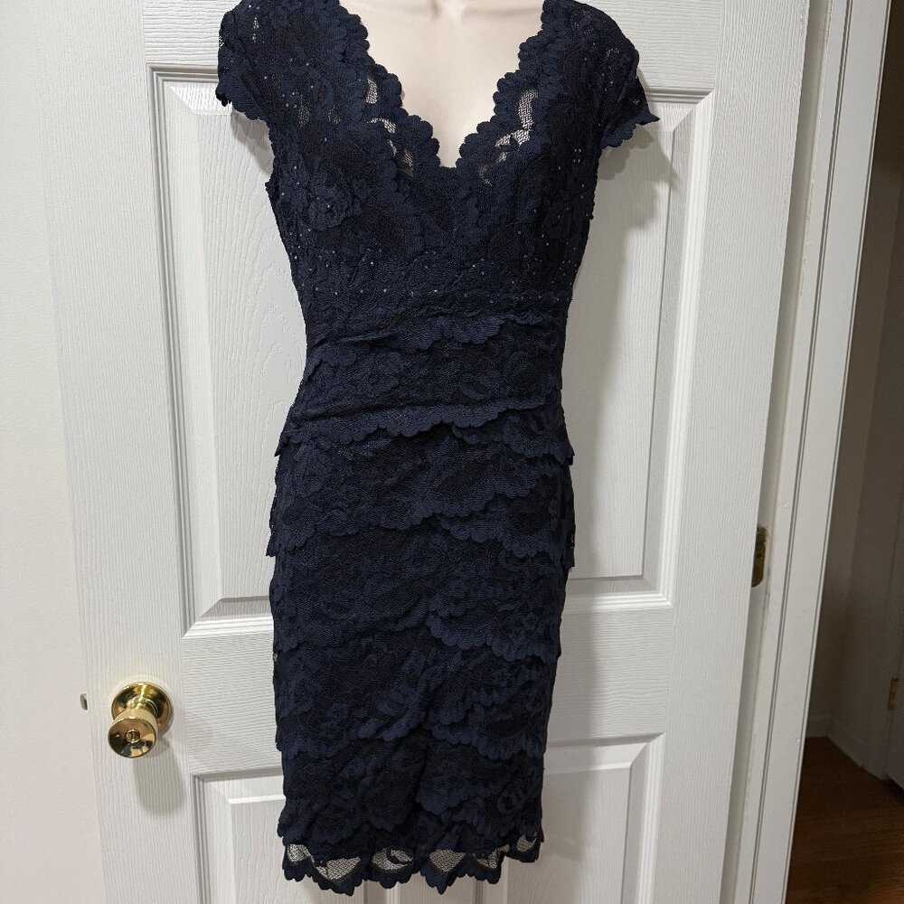 Olvis -The Lace Collection  Women's Navy blue knee length Dress Size 5